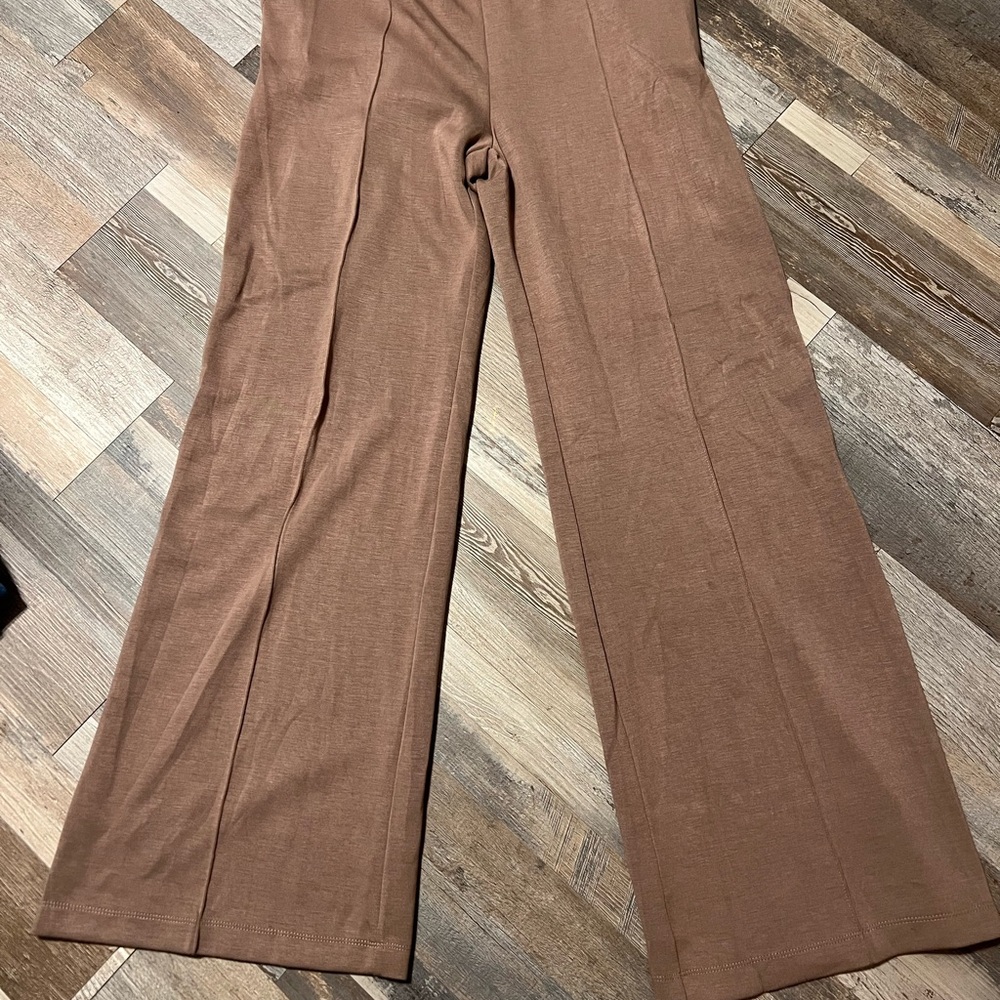 Women's Brown Wide-Leg Pants stretch Small S size 4 - 6